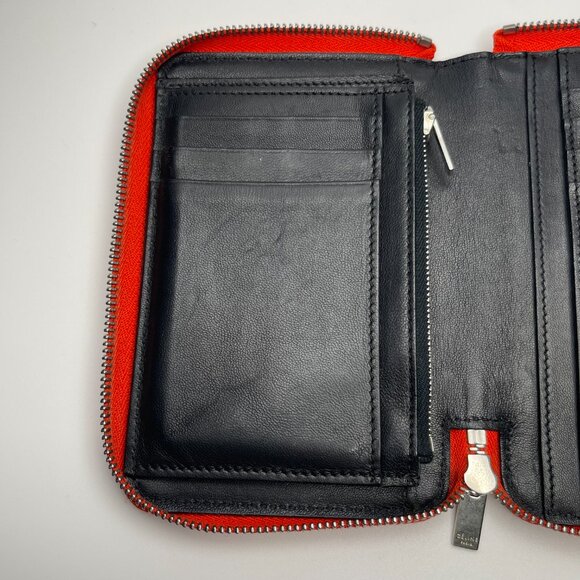 Celine Leather Zip Around Compact Bifold Wallet in Orange - Preowned - Picture 11 of 16